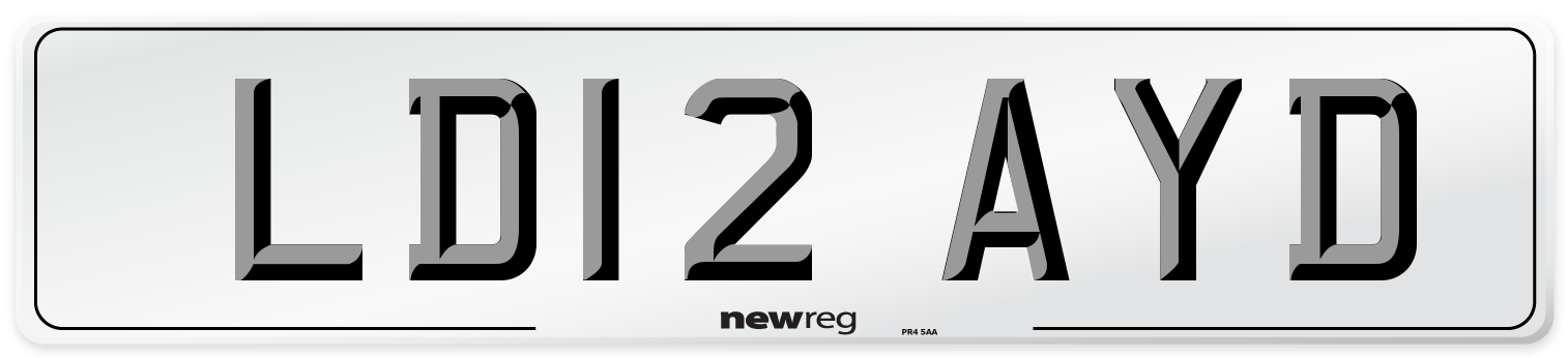 LD12 AYD Number Plate from New Reg